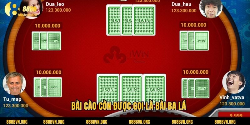 Bài cào còn được gọi là bài ba lá